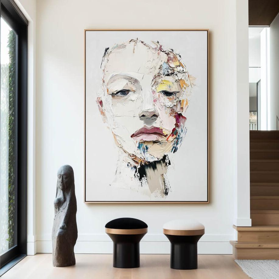 Modern Figurative Painting | Expressive Woman's Face Art #AA 267