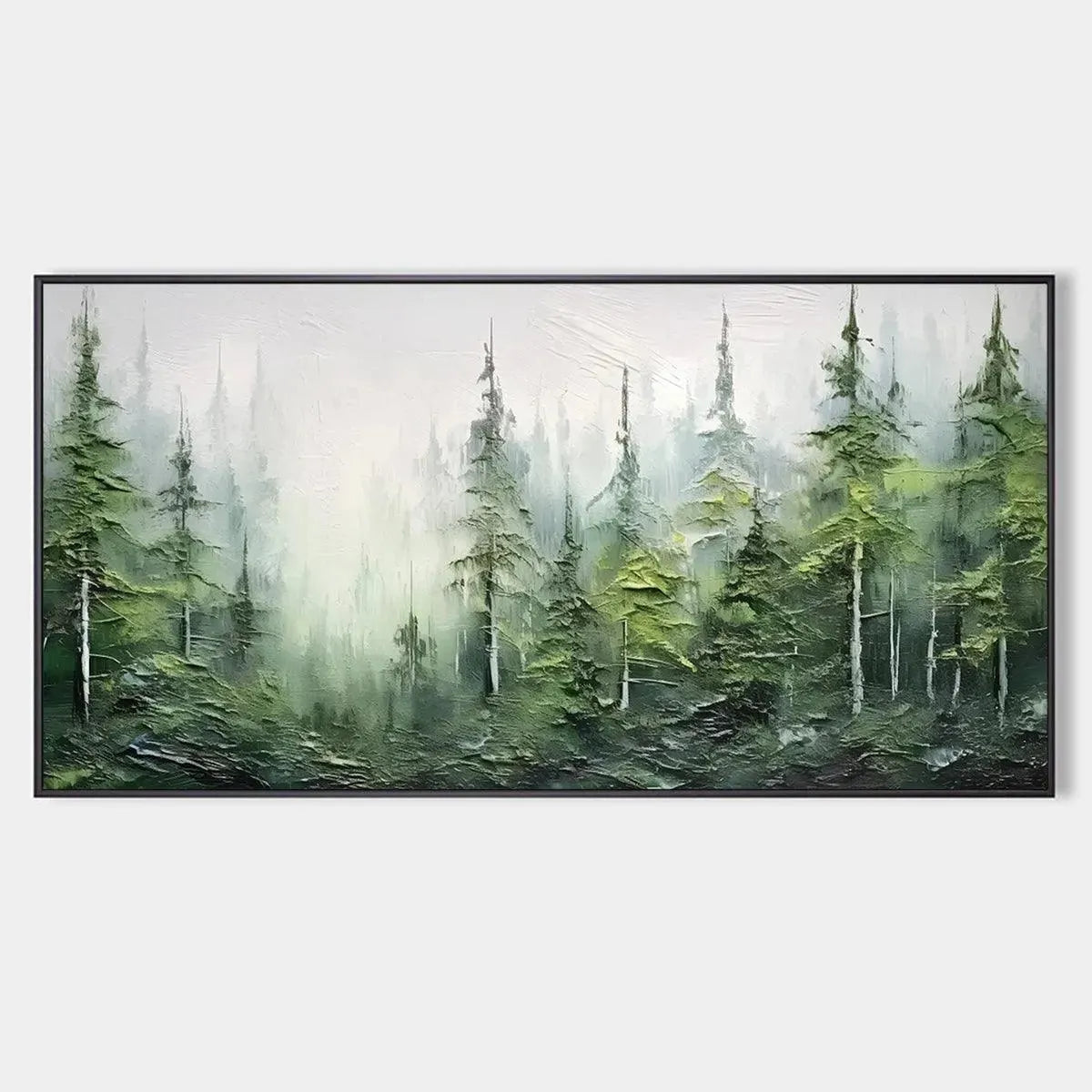 Green Pine Forest Painting | Abstract Mountain Landscape #AA 287