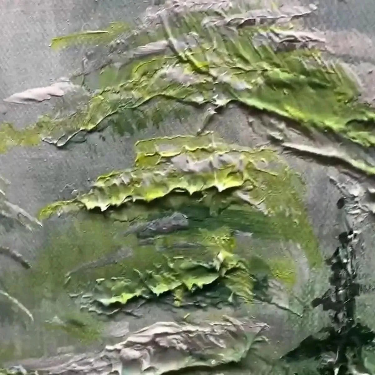 Green Pine Forest Painting | Abstract Mountain Landscape #AA 287