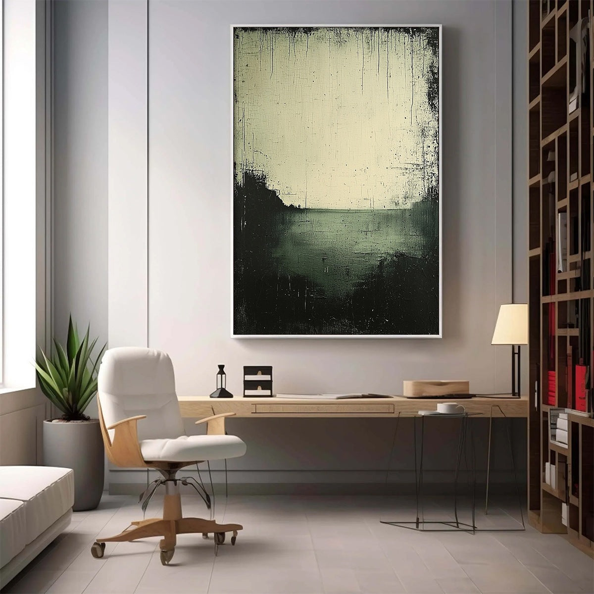 Industrial Style Distressed Wall Art | Rustic Abstract Canvas #AA 326