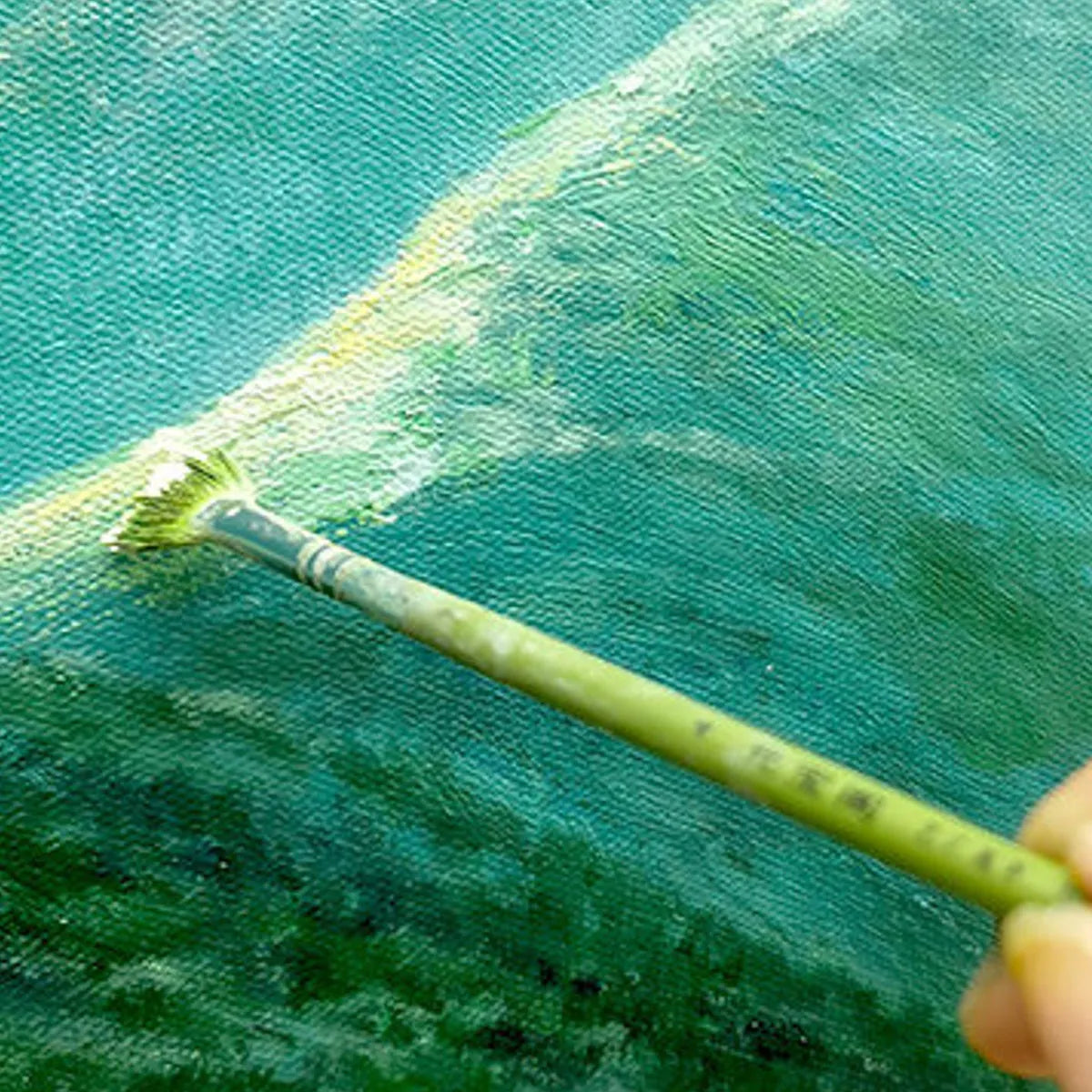 Panoramic Mountain Landscape Painting | Large Green Valley Wall Art #TC 257