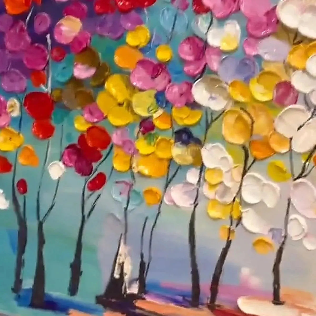 Abstract Flowering Tree Art | Modern Colorful Landscape #AA 299