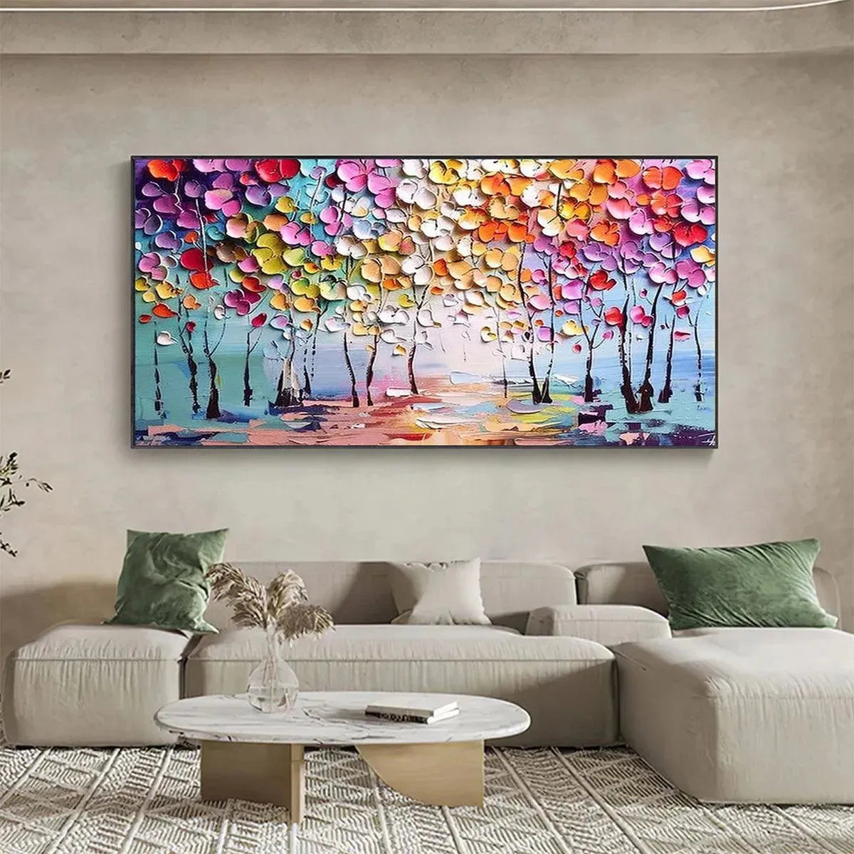 Hand-Painted 3D Tree Art | Colorful Abstract Canvas