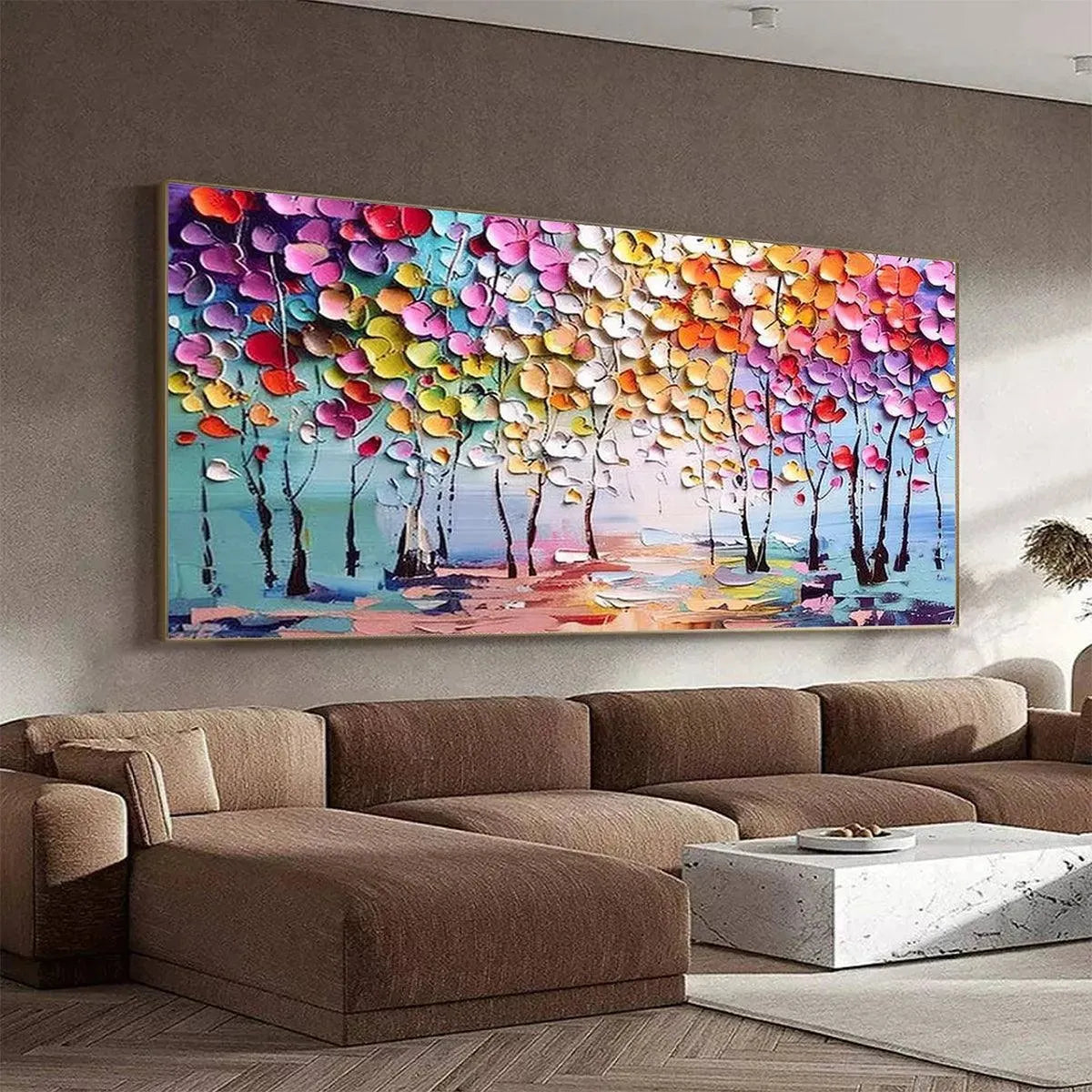 Abstract Flowering Tree Art | Modern Colorful Landscape #AA 299