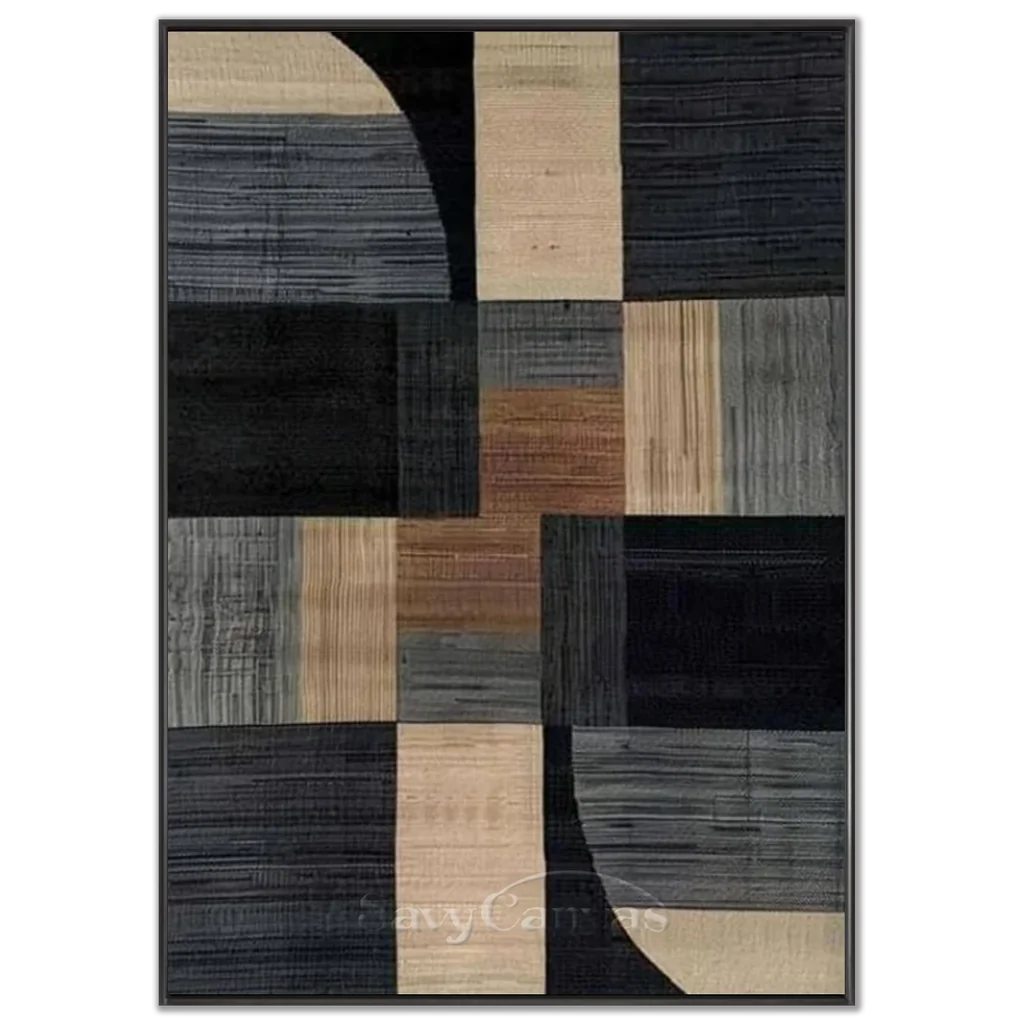 Japandi Style Geometric Art | Earth Tone Abstract Painting #AA 040