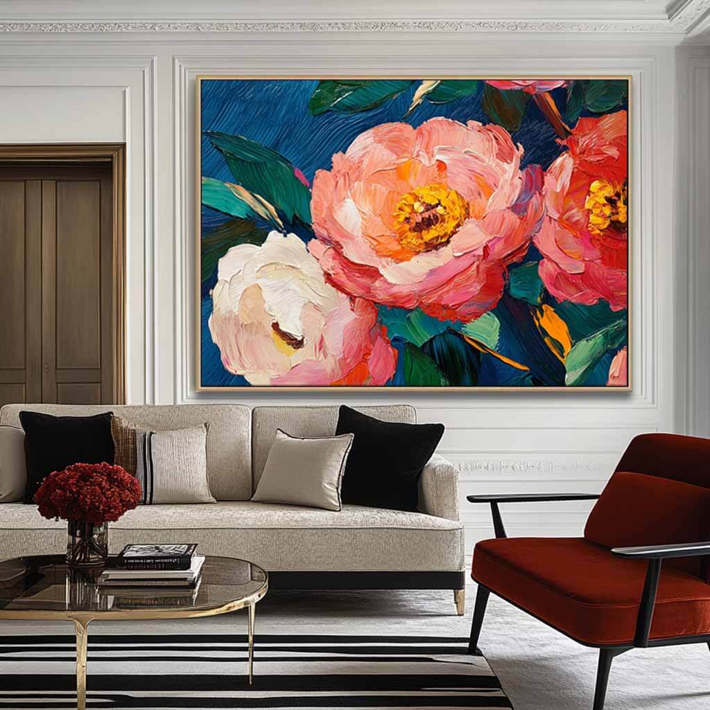 Textured Impasto Floral Wall Art | Palette Knife Painting