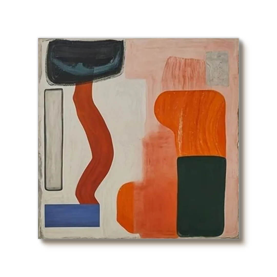 Orange and Pink Abstract Shapes Art | Warm Earth Tone Decor #AA 360