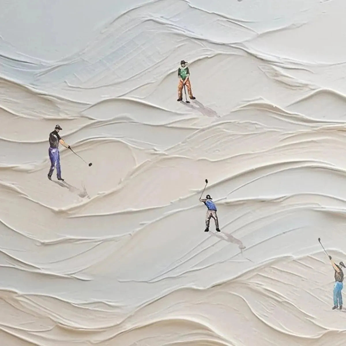 Textured 3D Golf Painting | Minimalist Impasto Wall Art #AA 227