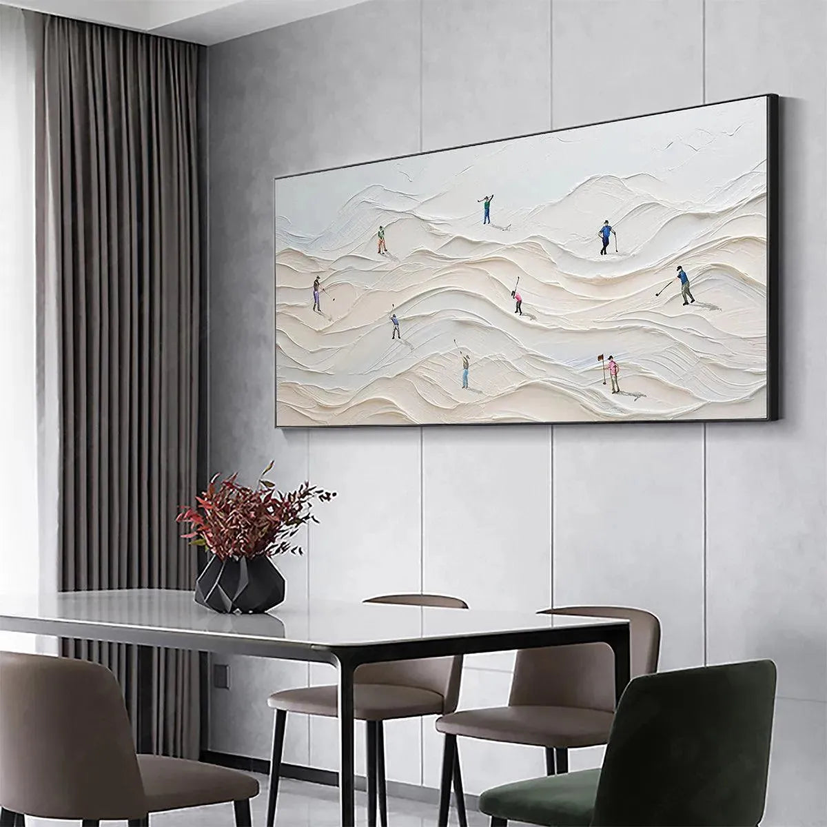 Textured 3D Golf Painting | Minimalist Impasto Wall Art #AA 227