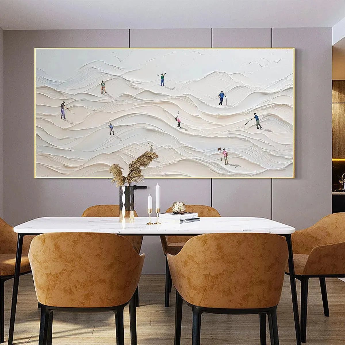 Textured 3D Golf Painting | Minimalist Impasto Wall Art #AA 227