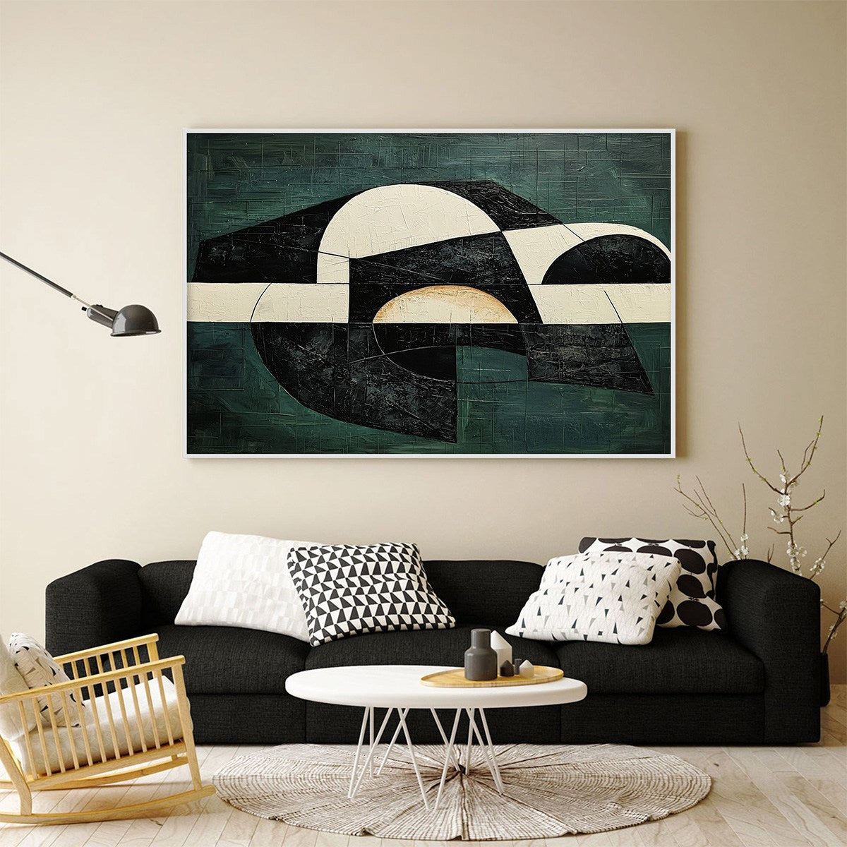 Mid-Century Modern Inspired Art | Large Abstract Painting #AA 206