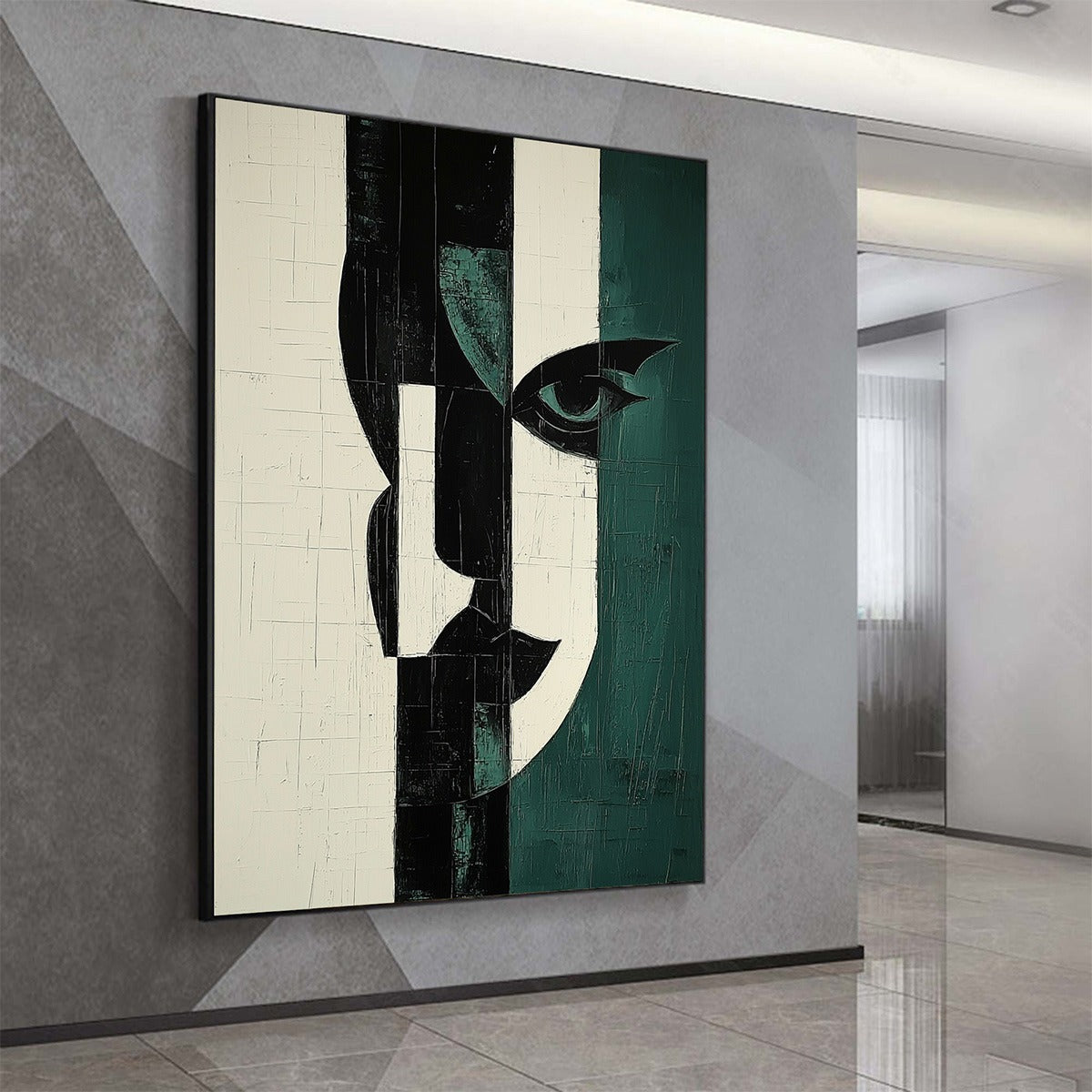 Abstract Face Painting | Modern Cubist Style Wall Art #AA 207