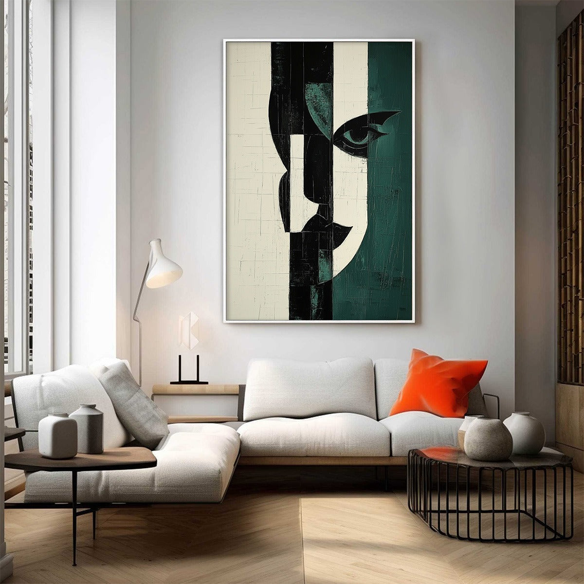 Abstract Face Painting | Modern Cubist Style Wall Art #AA 207