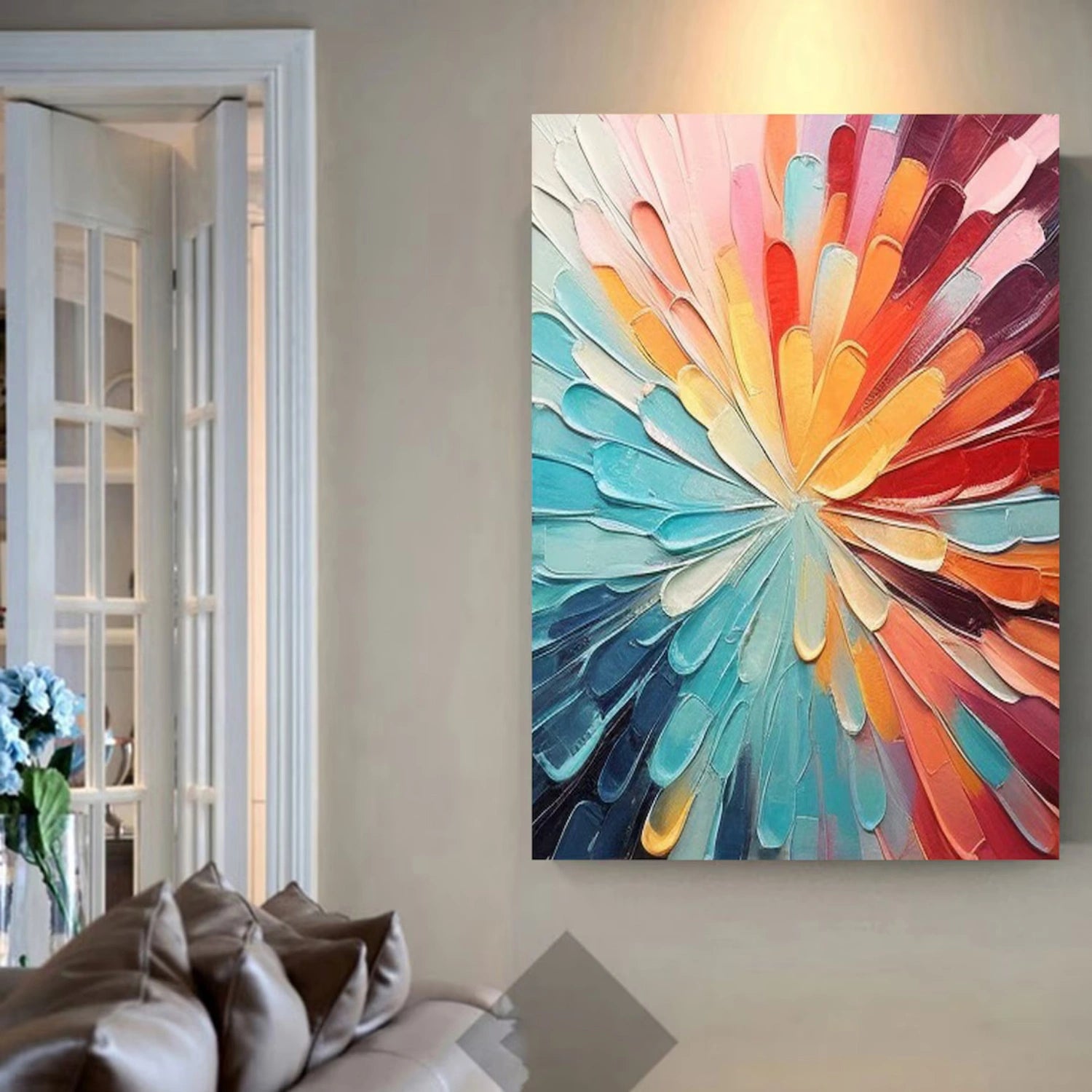 Colorful Textured Abstract Art - Modern Vibrant Decor Painting #JJ 112