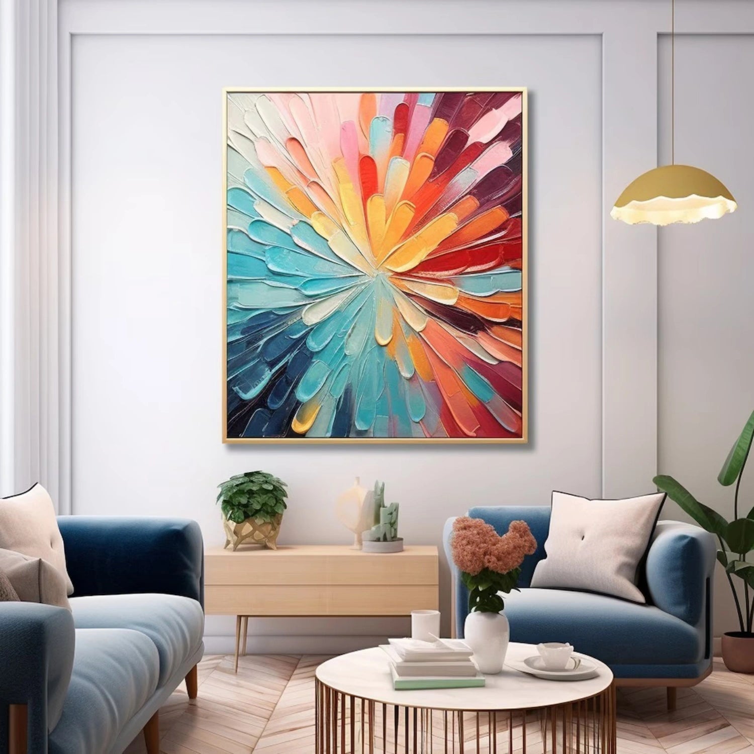 Colorful Textured Abstract Art - Modern Vibrant Decor Painting #JJ 112