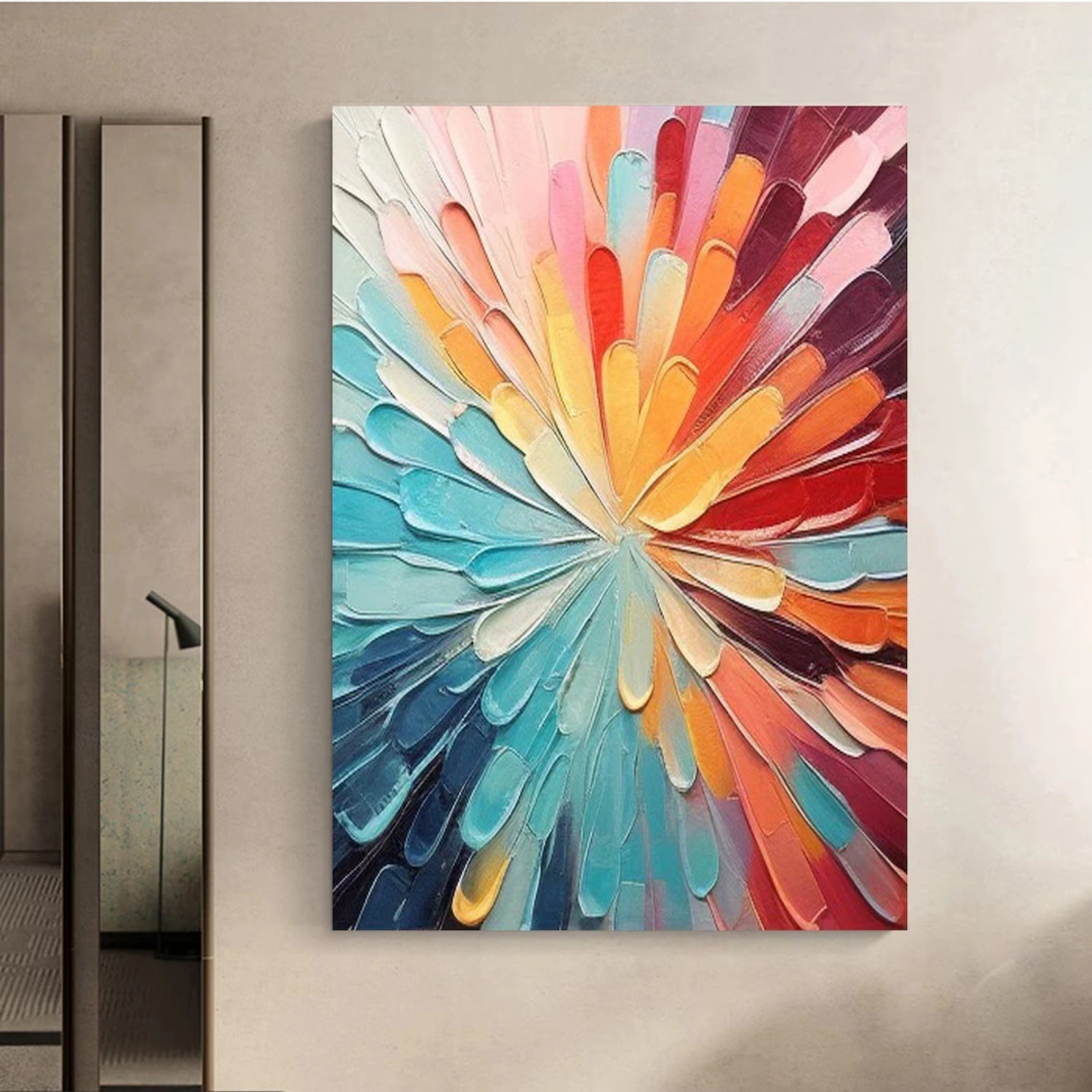 Colorful Textured Abstract Art - Modern Vibrant Decor Painting #JJ 112