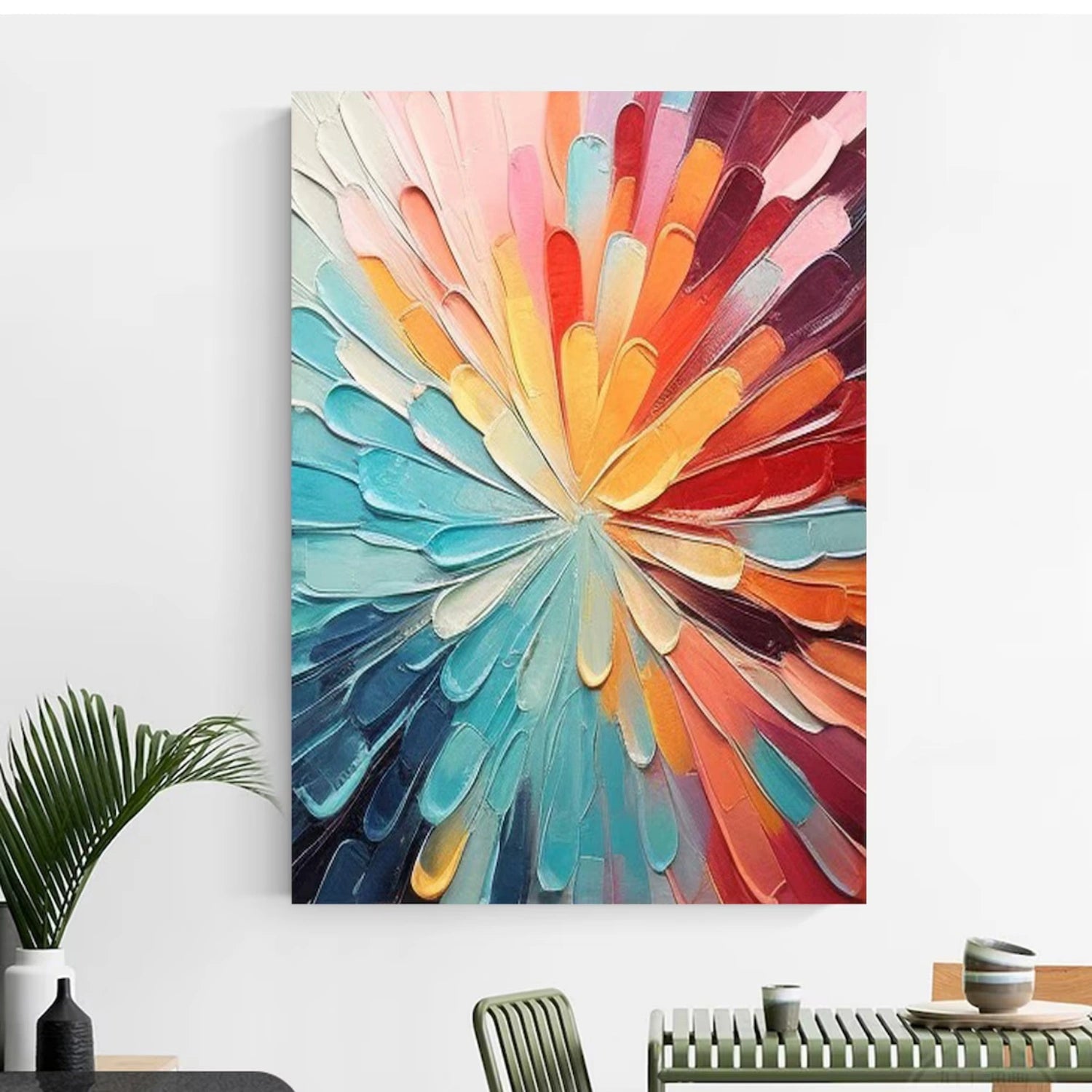 Colorful Textured Abstract Art - Modern Vibrant Decor Painting #JJ 112
