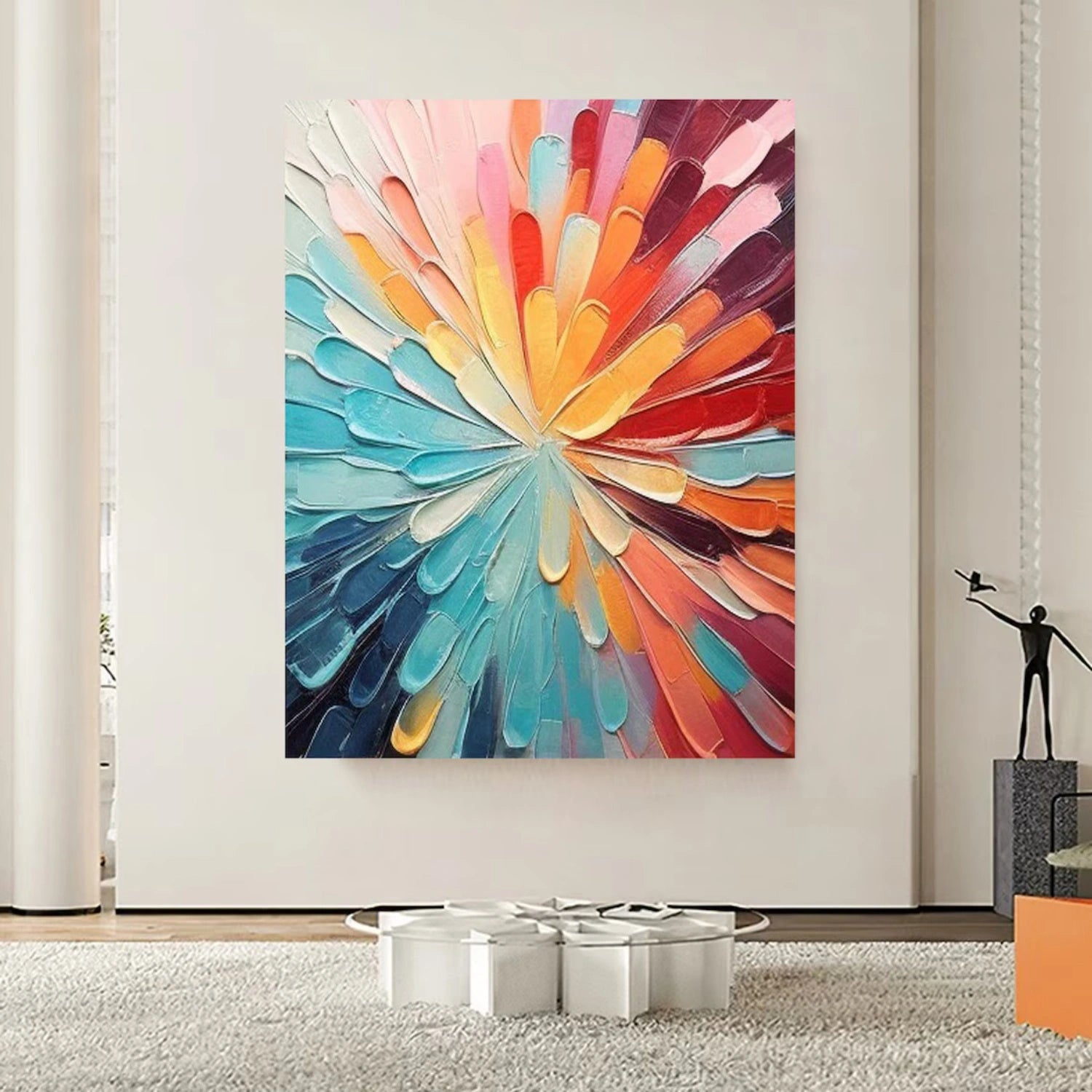 Colorful Textured Abstract Art - Modern Vibrant Decor Painting #JJ 112
