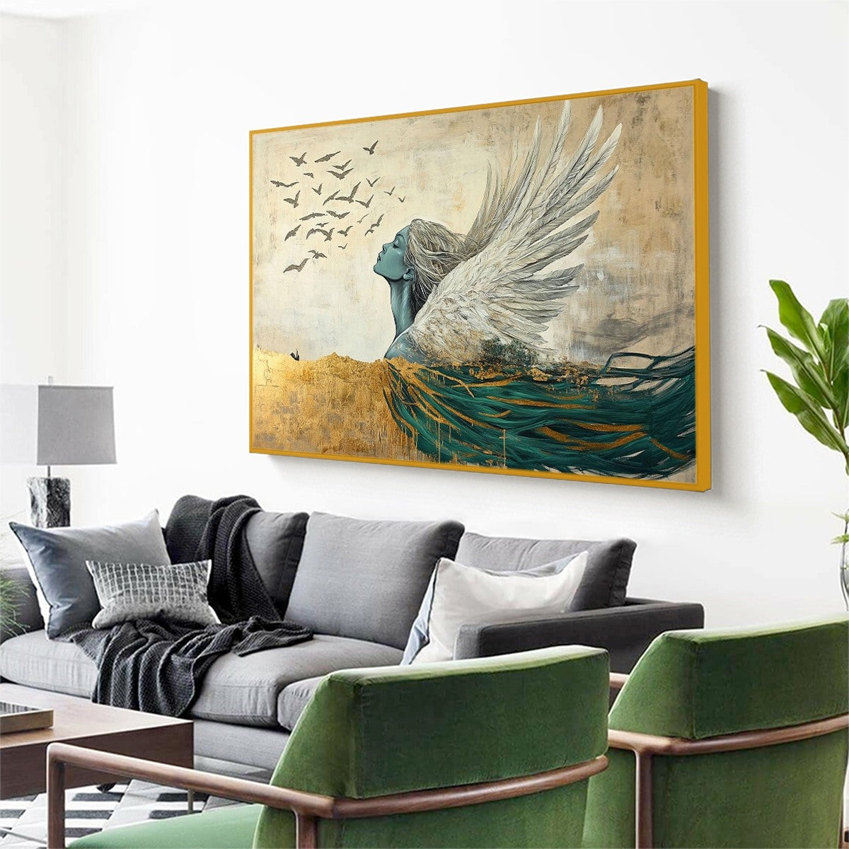 Fantasy Angel Wall Art | Mythological Woman Painting #AA 110