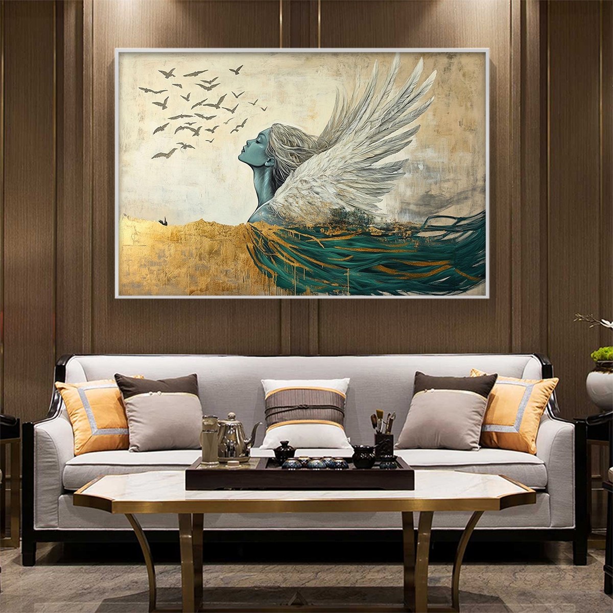 Fantasy Angel Wall Art | Mythological Woman Painting #AA 110