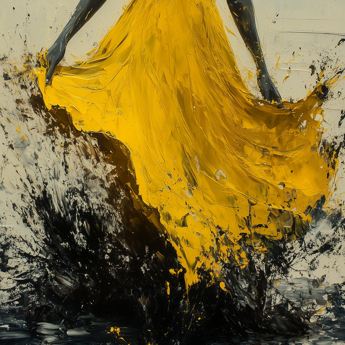 Abstract Dancer Painting | Woman with Splatter Dress Wall Art #AA 113