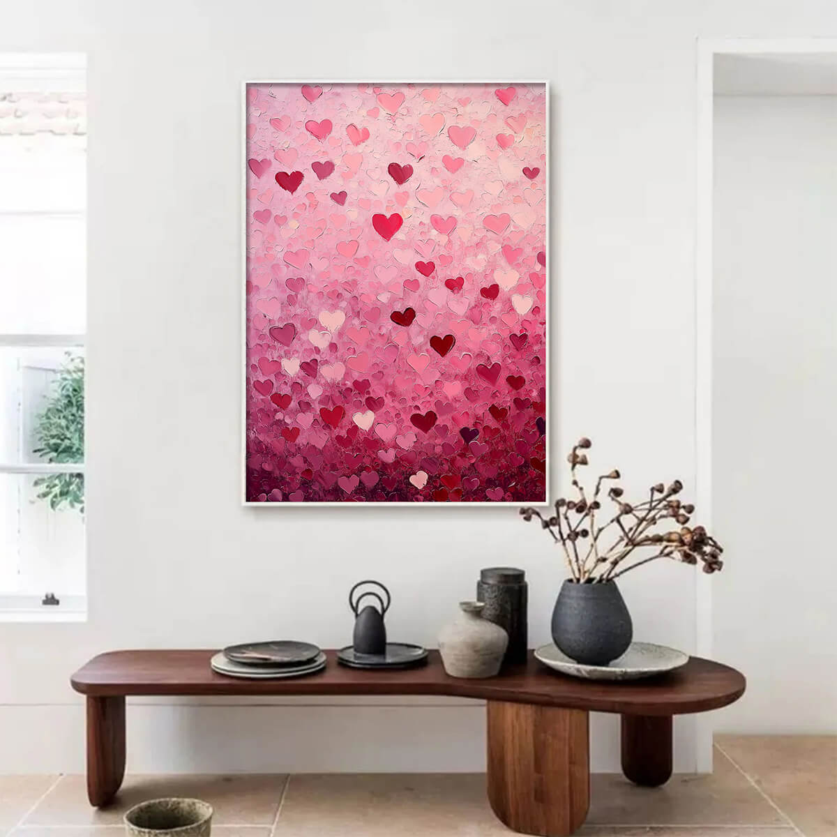 Romantic Pink Heart Painting | Valentine's & Anniversary Gift #AA 119