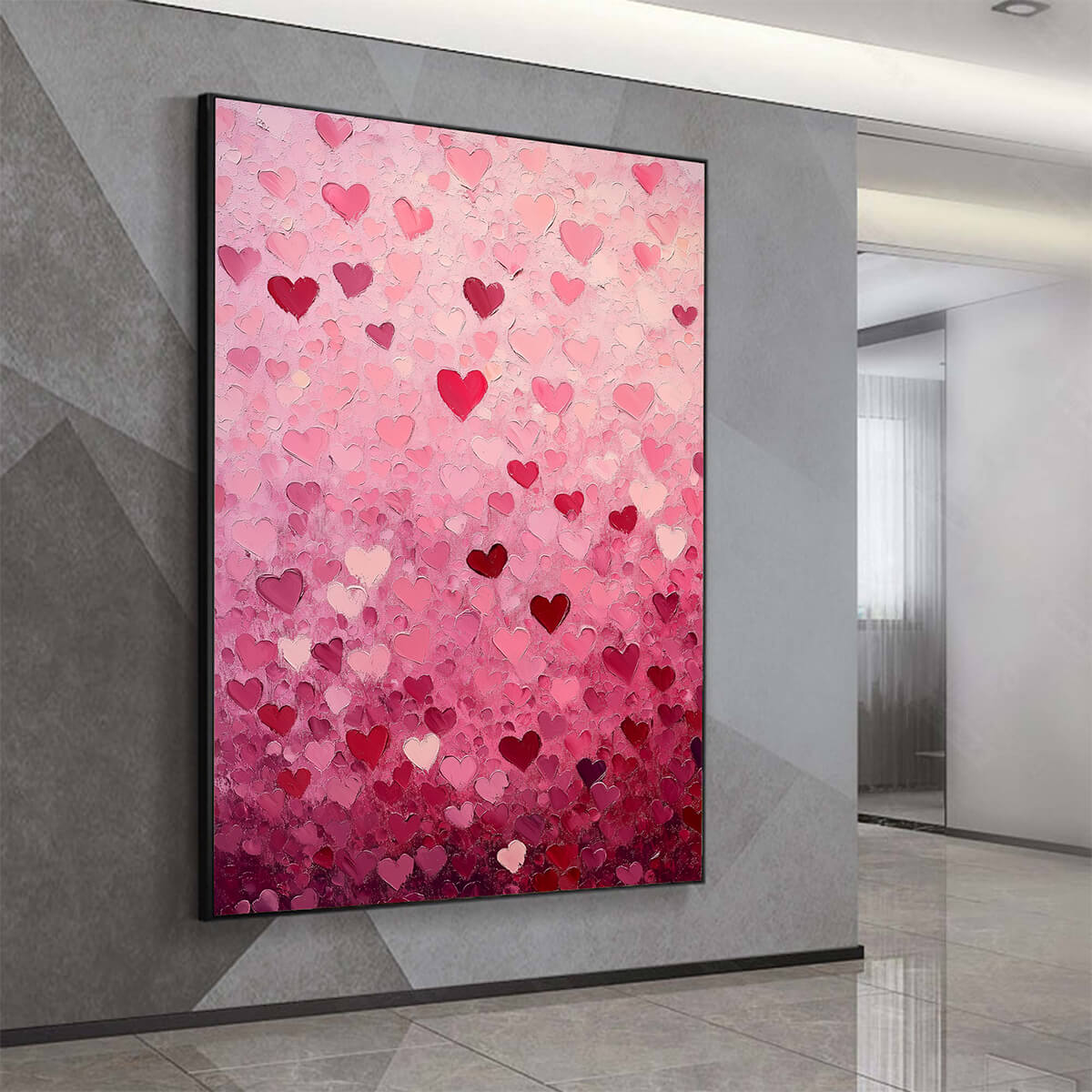 Romantic Pink Heart Painting | Valentine's & Anniversary Gift #AA 119