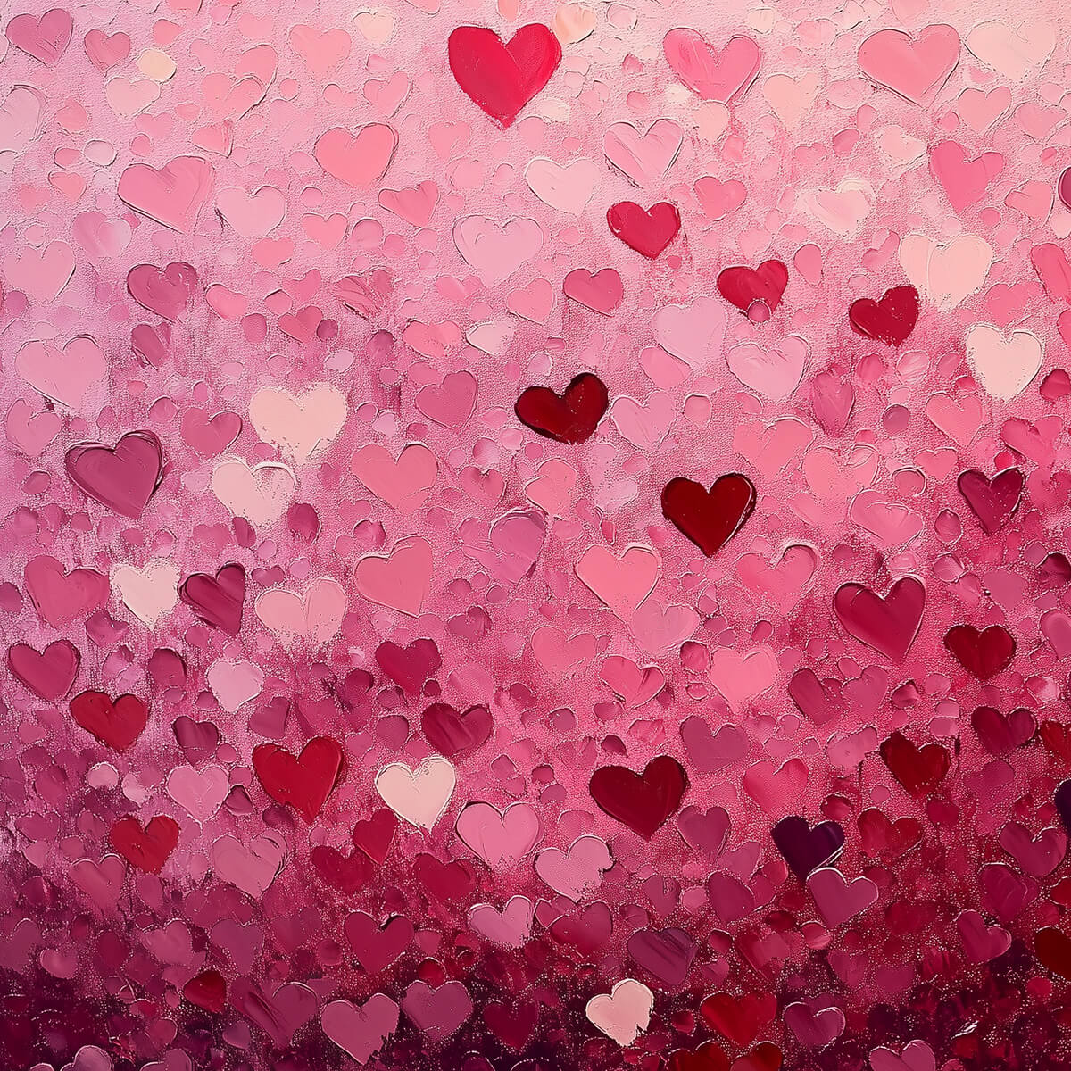 Romantic Pink Heart Painting | Valentine's & Anniversary Gift #AA 119