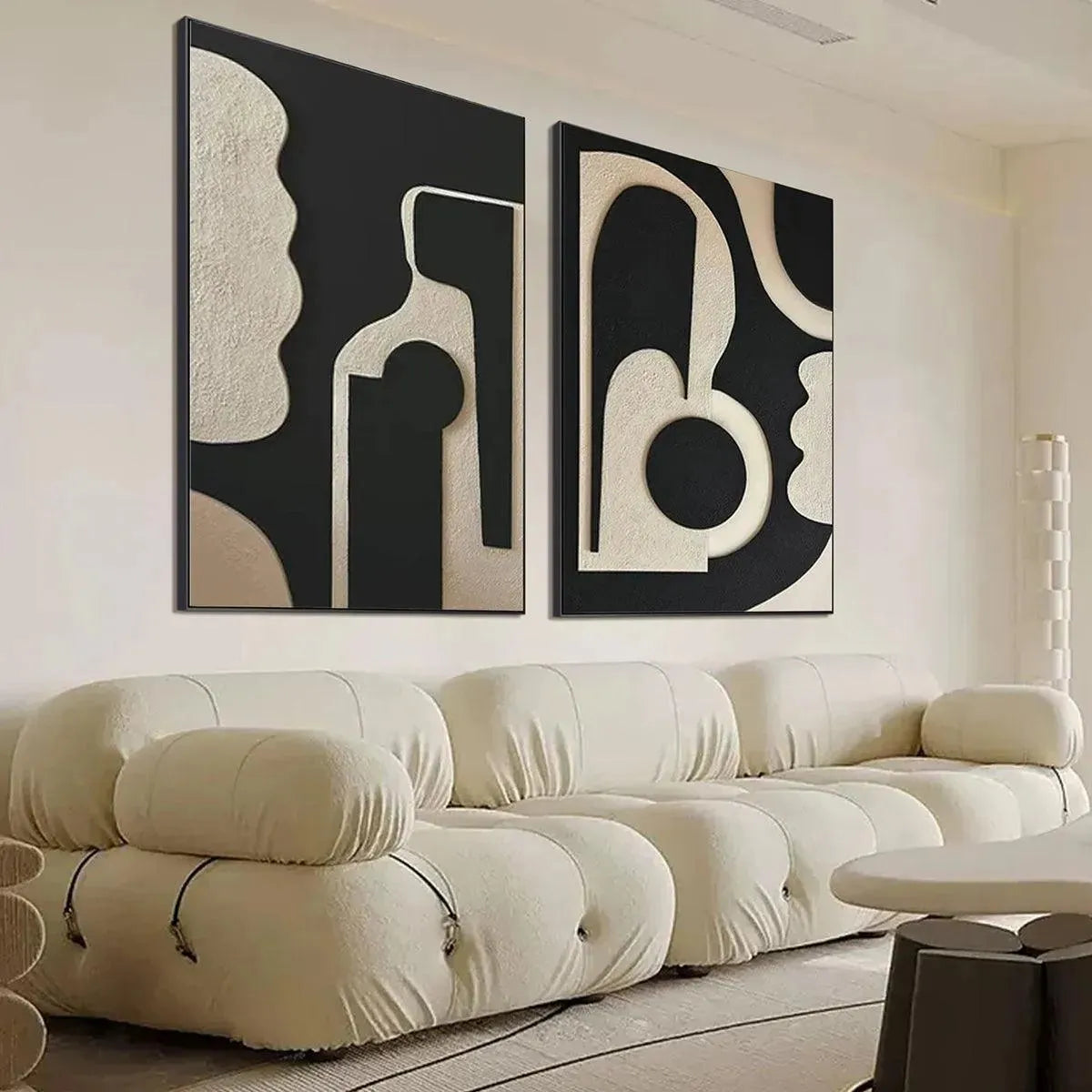 Mid-Century Modern Inspired Art | Large Black & White Art #AA 211