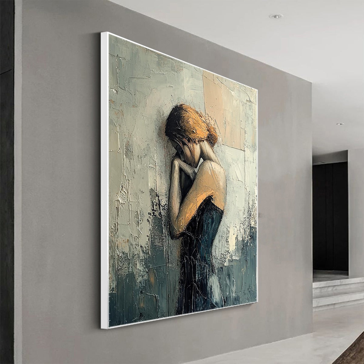 Emotional Woman Paintings | Moody Figurative Wall Art #AA 115