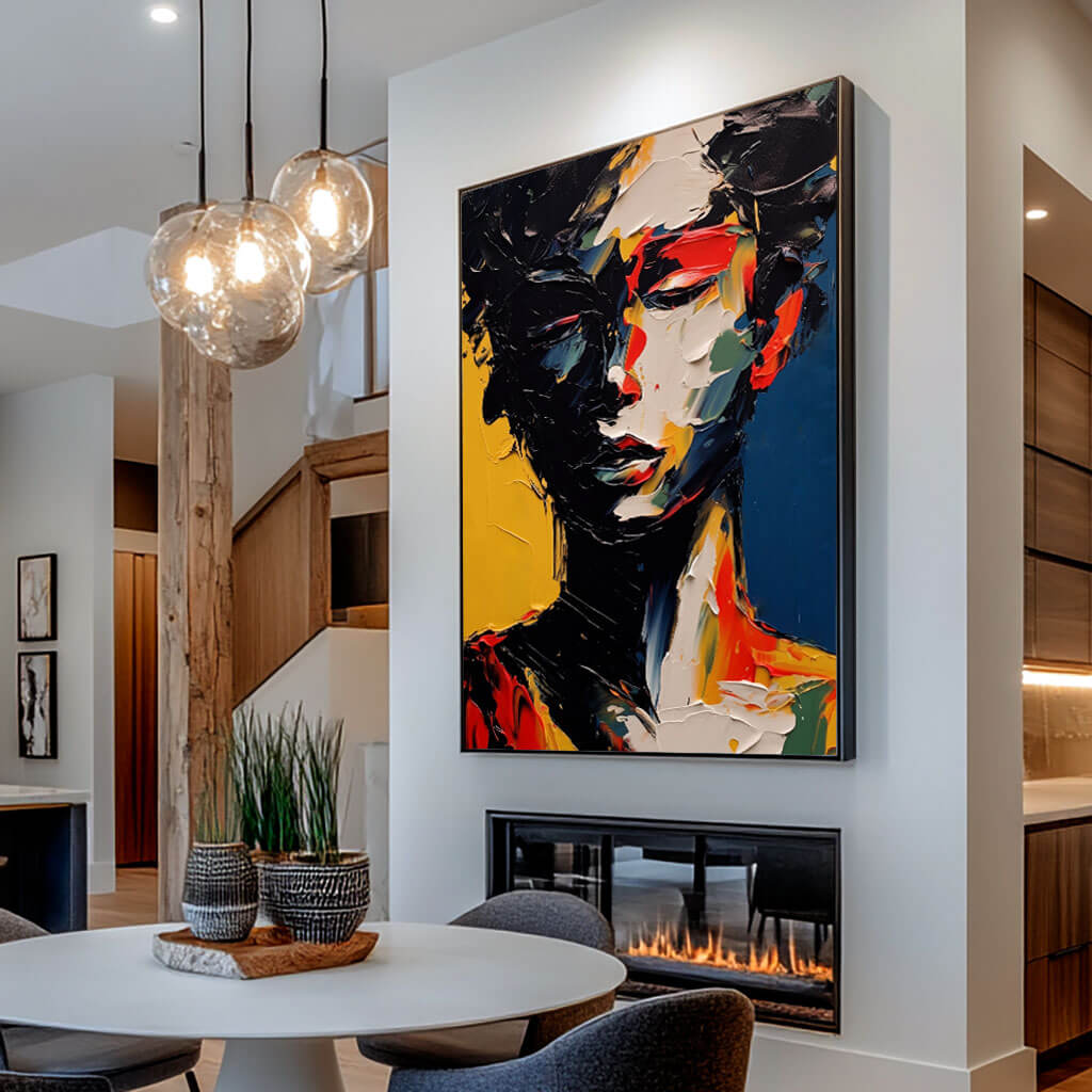 Textured Palette Knife Art | Abstract Woman Portrait on Canvas #ZZ 226