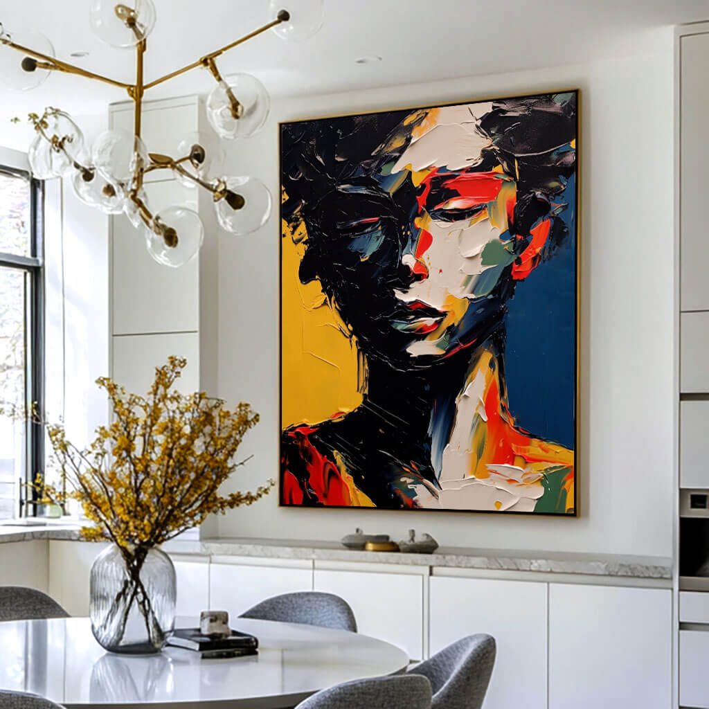 Textured Palette Knife Art | Abstract Woman Portrait on Canvas #ZZ 226