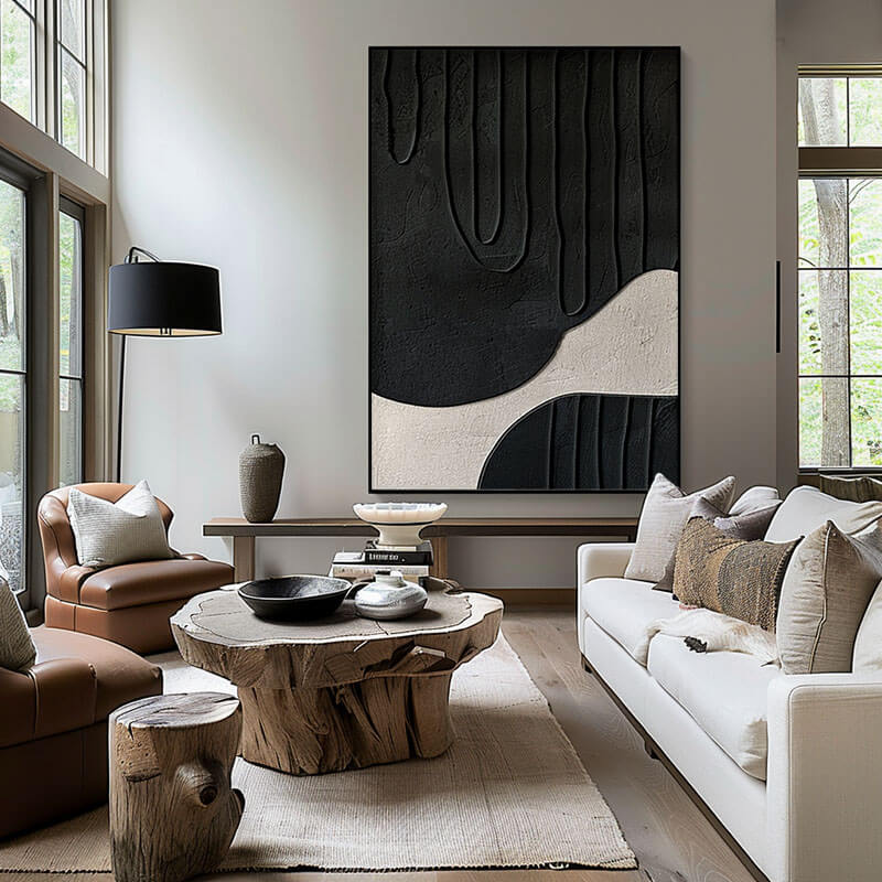 Modern Organic Shapes Wall Art | Curved Line Abstract Print #AA 330