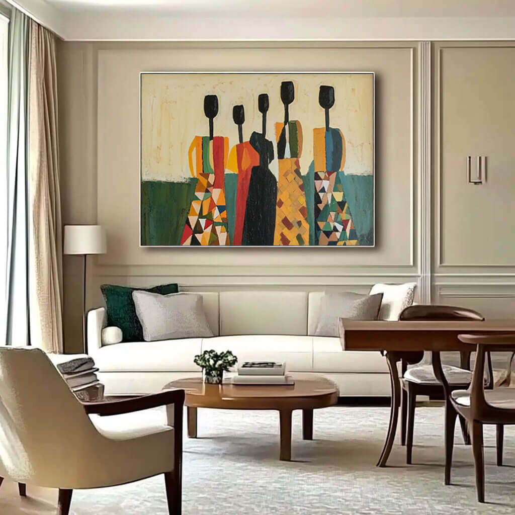 Mid-Century Modern Wall Art | Retro Abstract People Decor #JJ 440