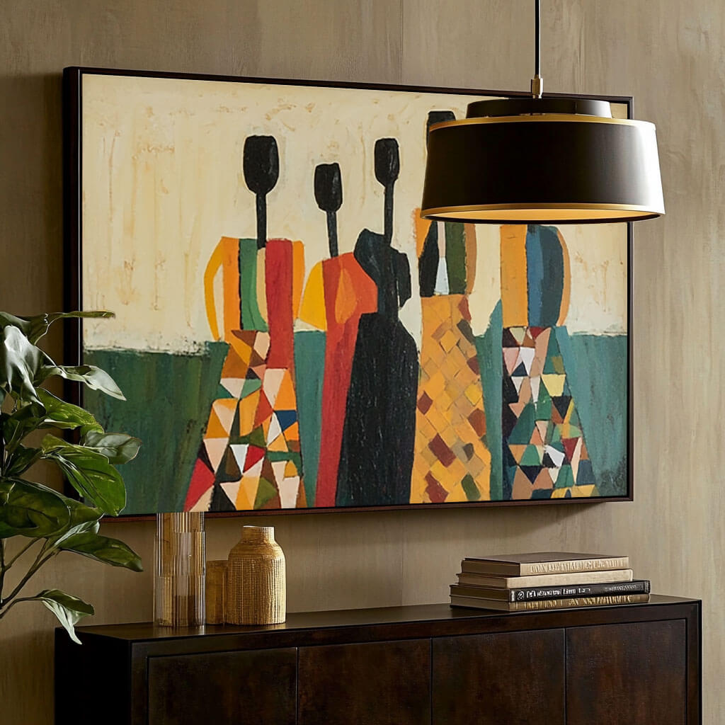 Mid-Century Modern Wall Art | Retro Abstract People Decor #JJ 440