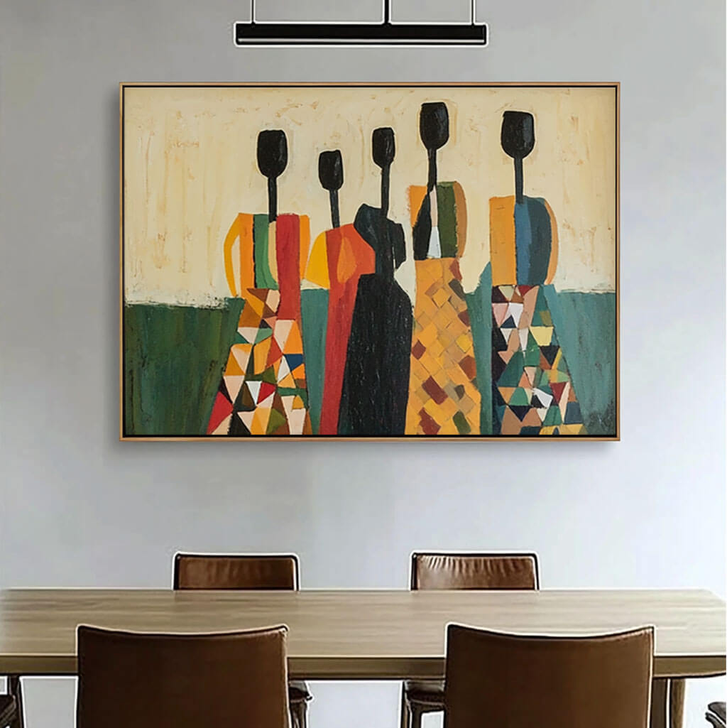 Mid-Century Modern Wall Art | Retro Abstract People Decor #JJ 440
