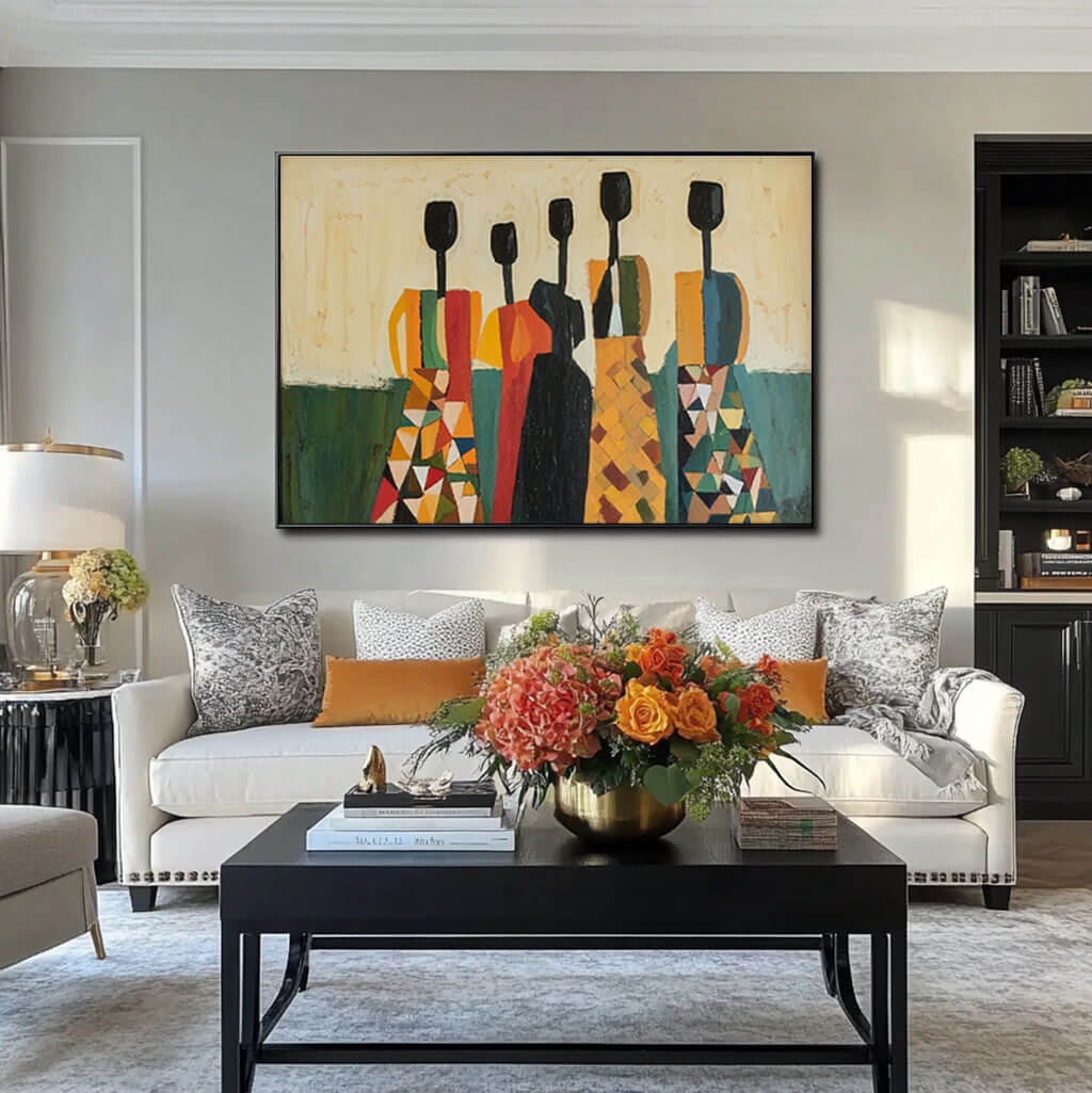 Mid-Century Modern Wall Art | Retro Abstract People Decor #JJ 440