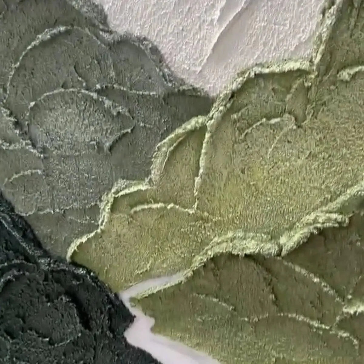 Vertical Mountain River Painting | Textured Green Landscape Art#TC 266