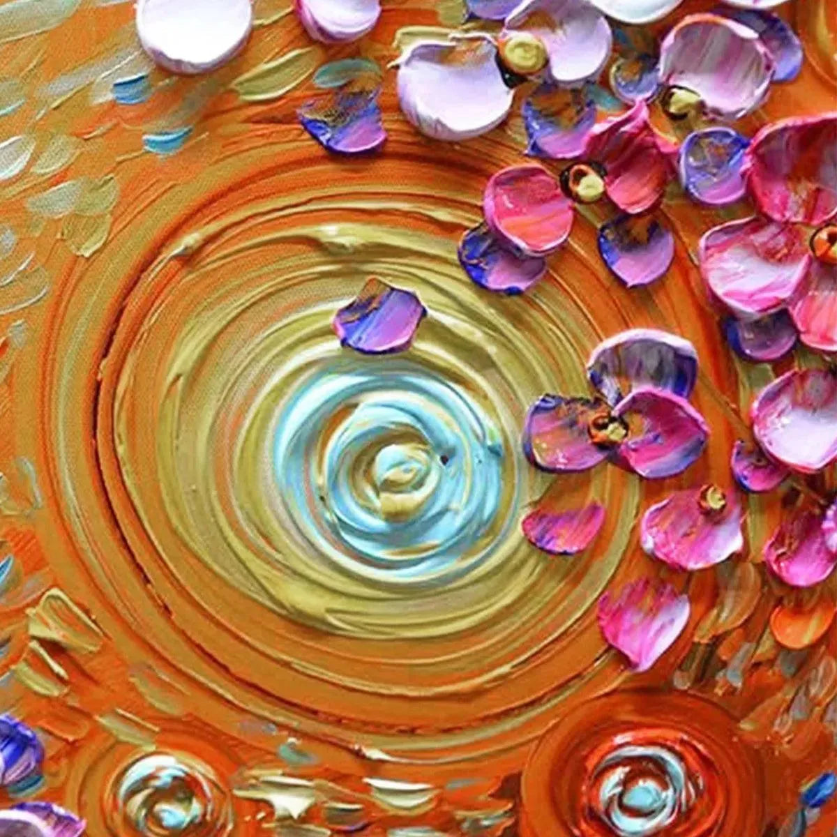 Textured 3D Purple Flower Art | Impasto Tree Painting #AA 123