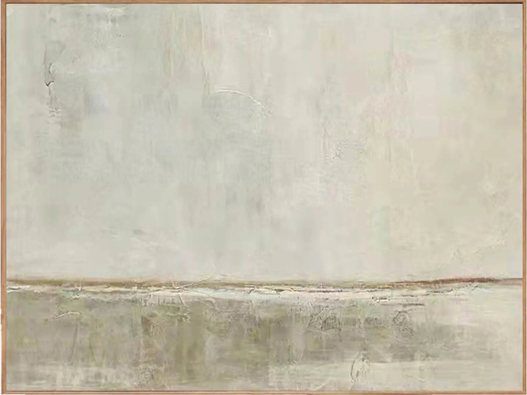 Modern Minimalist Landscape Abstract Oil Painting - Beige and Grey #JJ 104