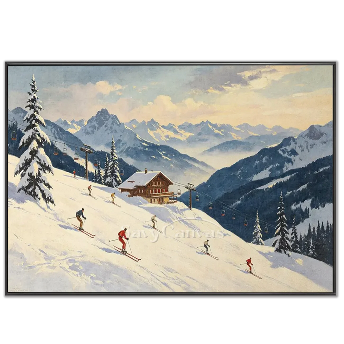 Large-Vintage-Ski-Mountain-Wall-Art-black-frame-02.webp
