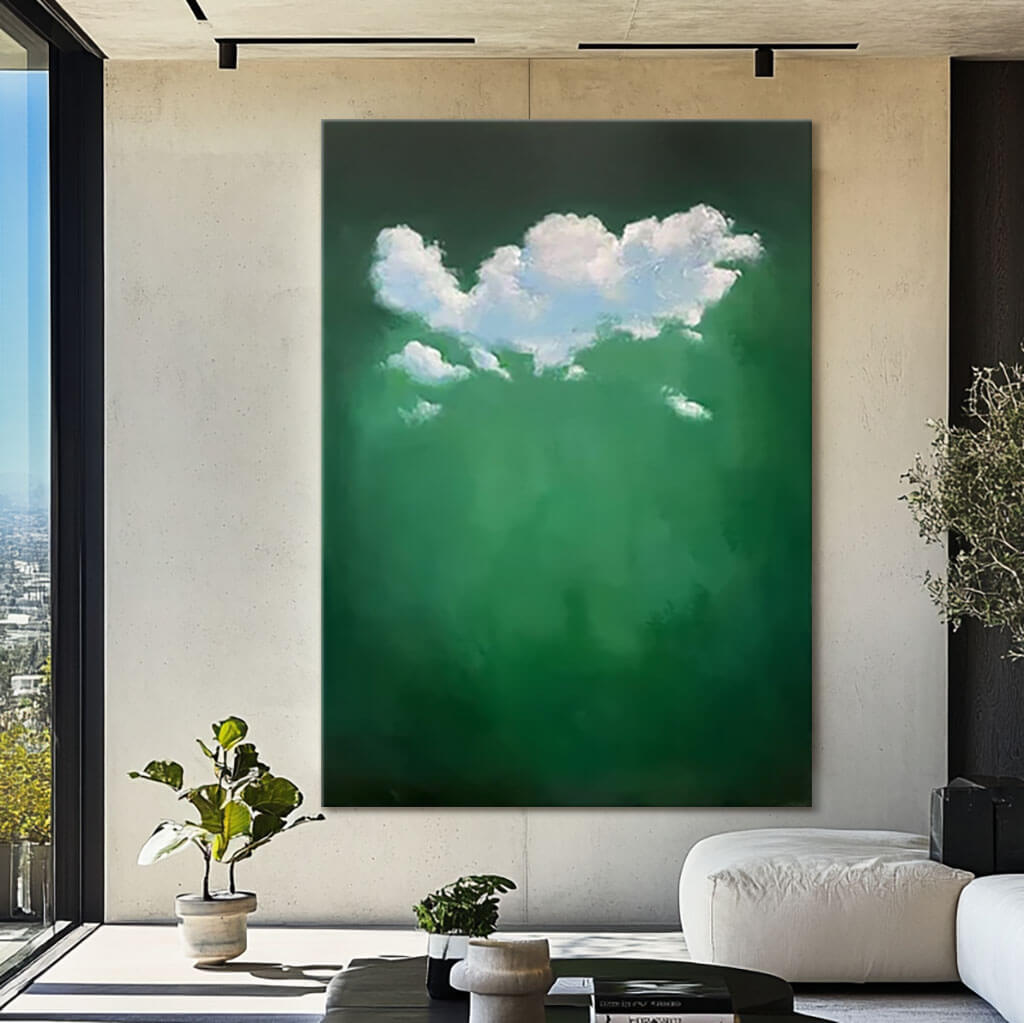 Serene Nature Canvas Print | Calming Green & White Decor