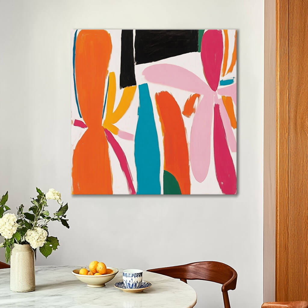 Mid-Century Modern Inspired Art | Large Colorful Painting #AA 149