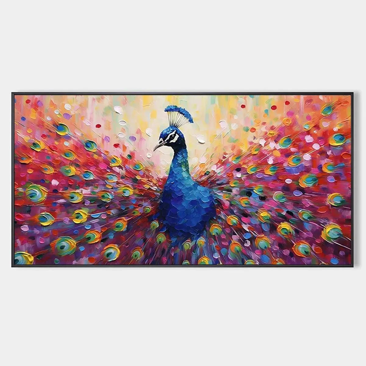 Vibrant Peacock Wall Art | Expressive Original Bird Painting #ZZ 247