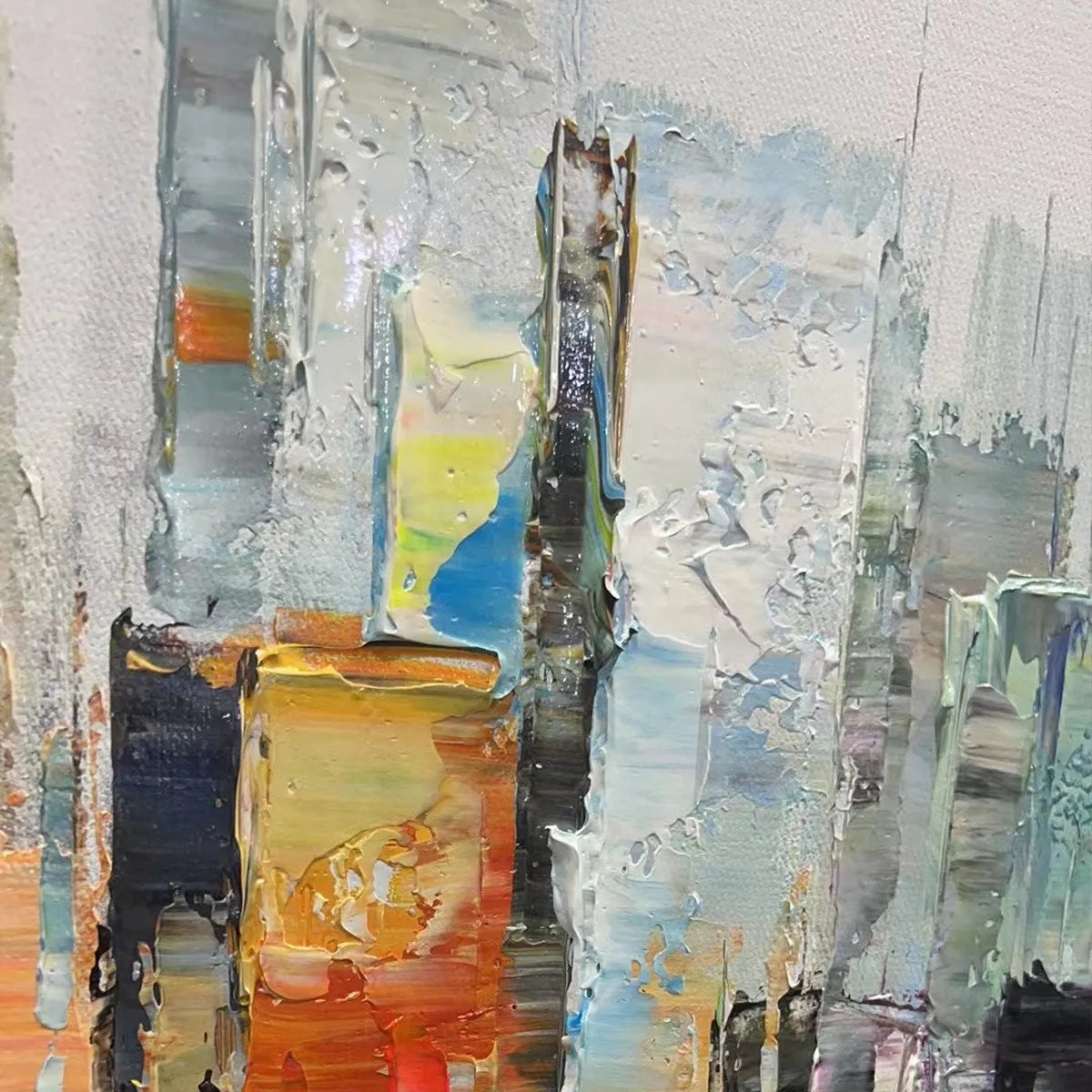 Colorful Abstract Cityscape | Modern Urban Wall Art #AA 083