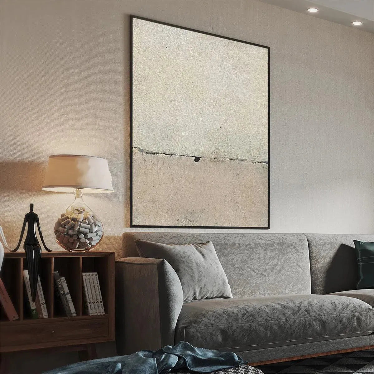 Beige and Cream Abstract Wall Art | Neutral Canvas Print #AA 339