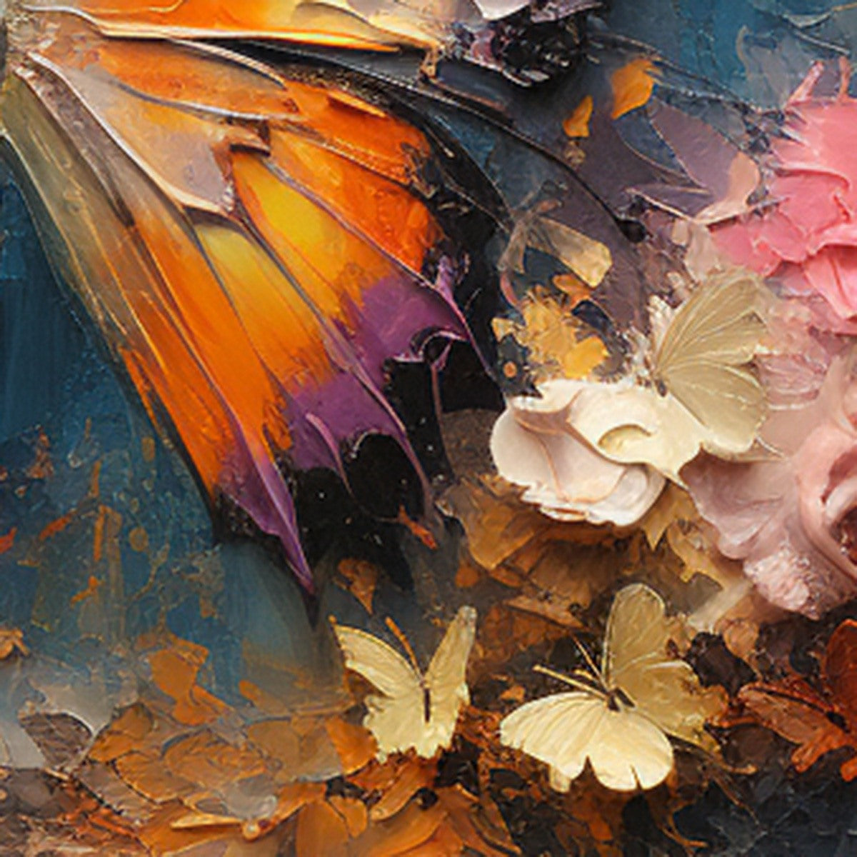 Colorful Butterfly Painting | Orange & Blue Animal Wall Art #AA 127