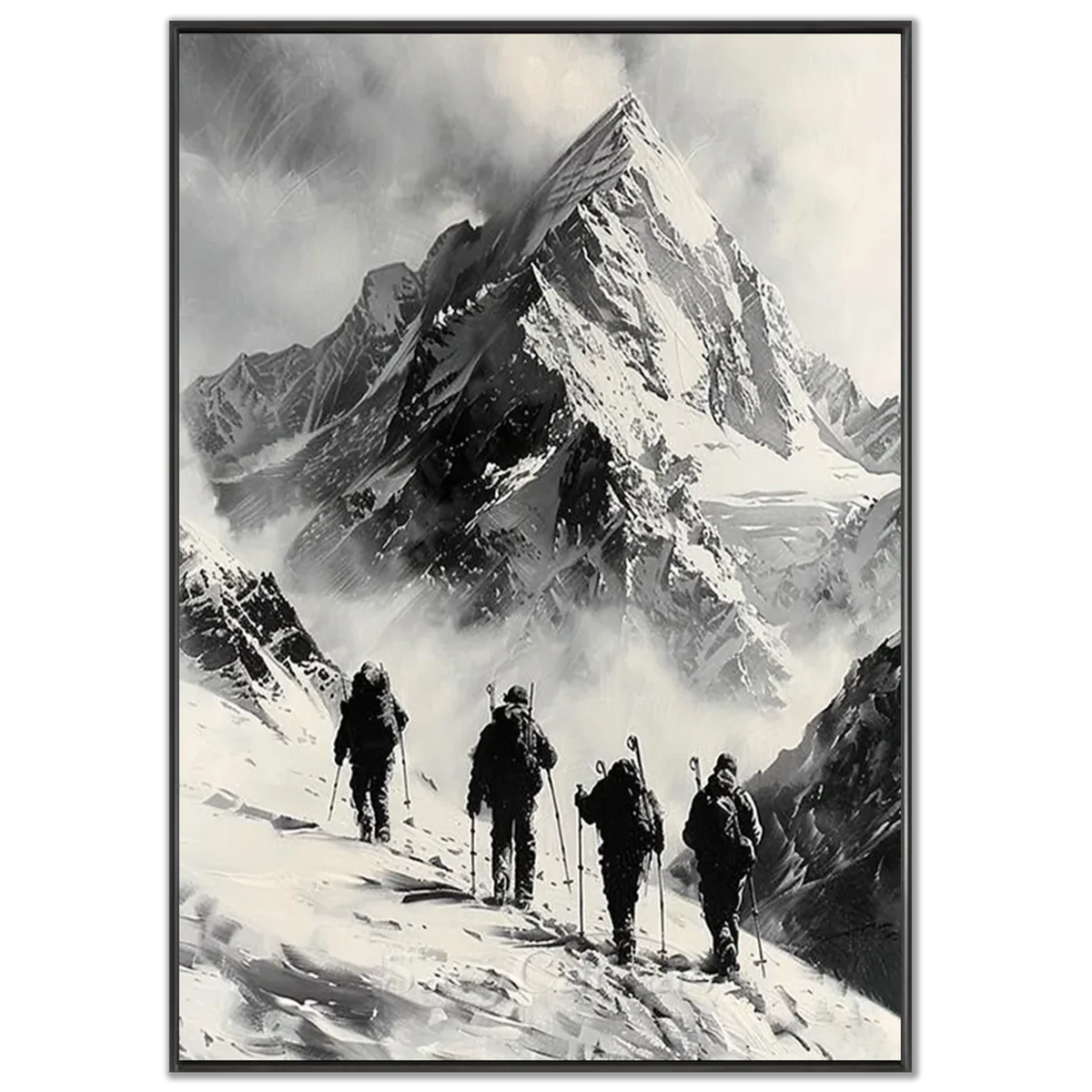 Minimalist_Mountain_Textured_Canvas-black-frame-02.webp