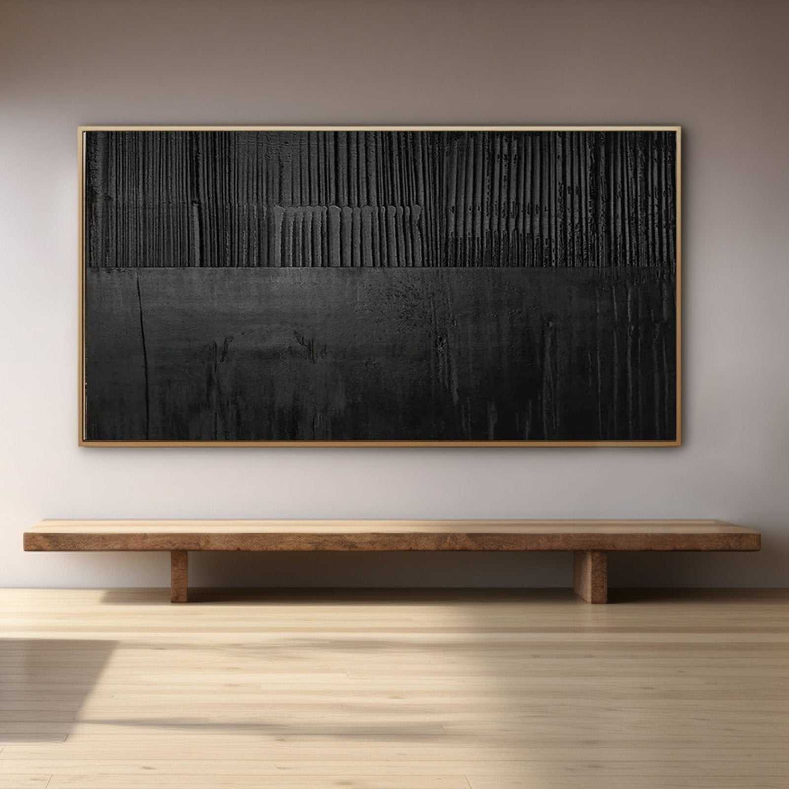Brutalist Wabi Sabi Wall Art | Oversized Black Abstract #TC 215