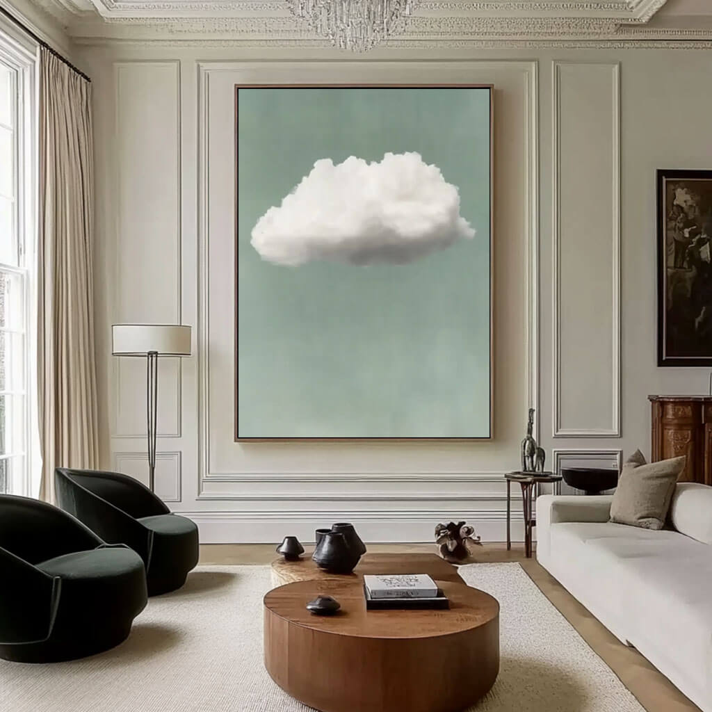 Minimalist Cloud Painting | Serene Sky Wall Art #AA 074